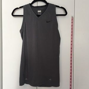 Nike pro grey small v-neck workout top